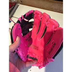 Franklin Inferno Youth Baseball Softball Glove Black Neon Pink Dura-Bond Lacing